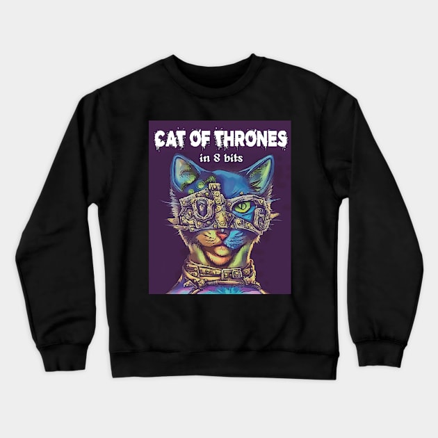 CAT OF THRONES in 8 bits Crewneck Sweatshirt by kokonft